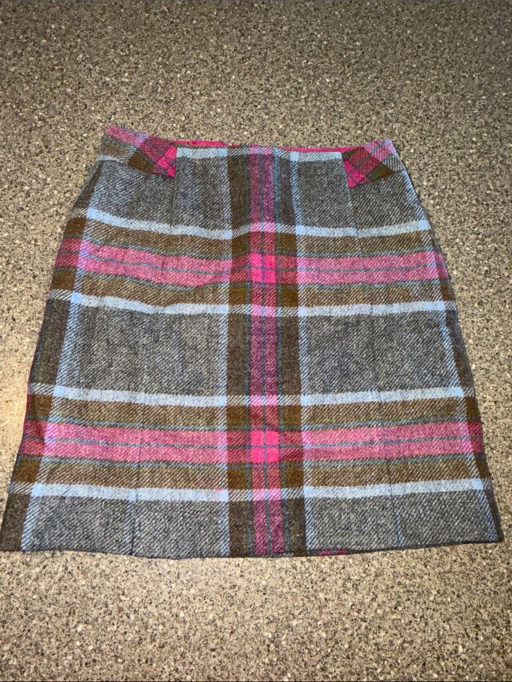 Boden british tweed plaid wool skirt